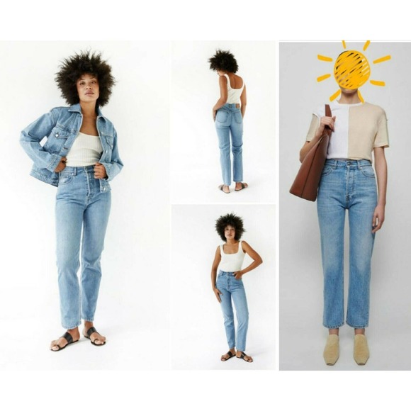 NANUSHKA RUNWAY KEMIA "ORGANIC COTTON" BOYFRIEND DENIM JEANS NWT $375 28 / US-6 - Picture 5 of 12